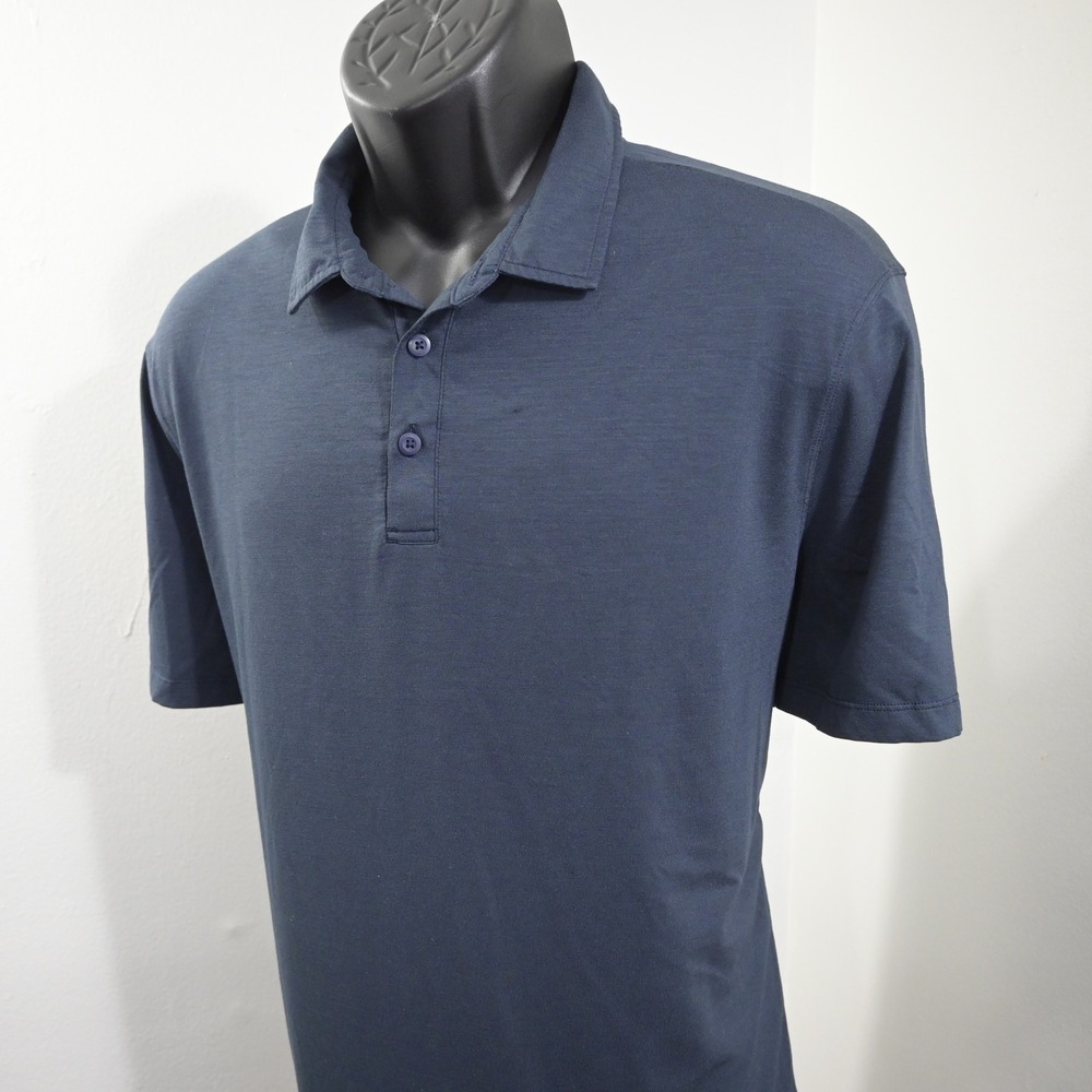 Lululemon Polo Mens Large Gray Short Sleeve Performance Athletic Golf Shirt